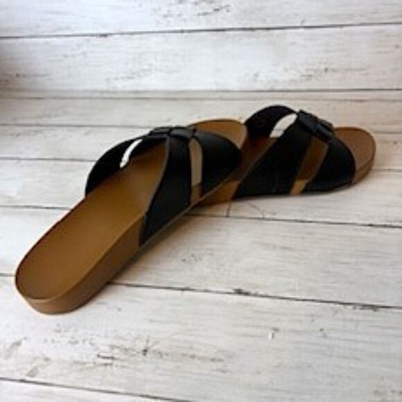 NEW w/Box Arch Support Women's Sandals Slides Summer Beach Black Size 8.5 - Picture 2 of 5